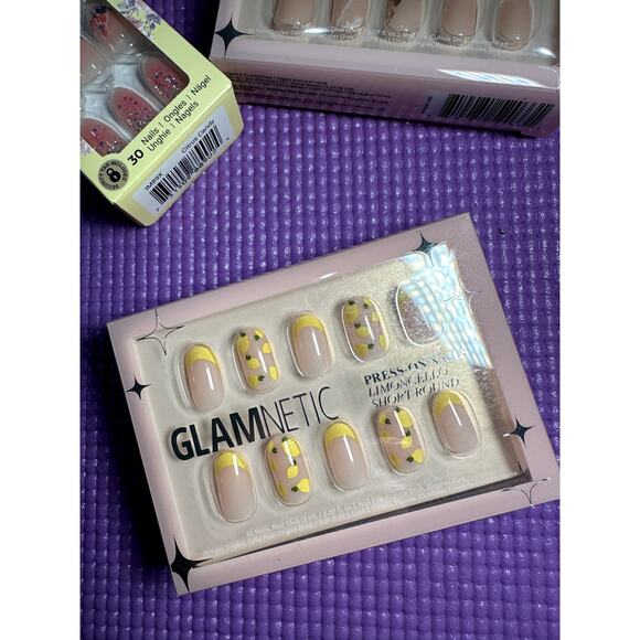 Glamnetic Press On Nails Lot Short: Sweetener, Limoncello, Starlight NEW + Bonus - Picture 2 of 6